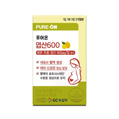 온누리 퓨어온 엽산600 90정 (3개월분)